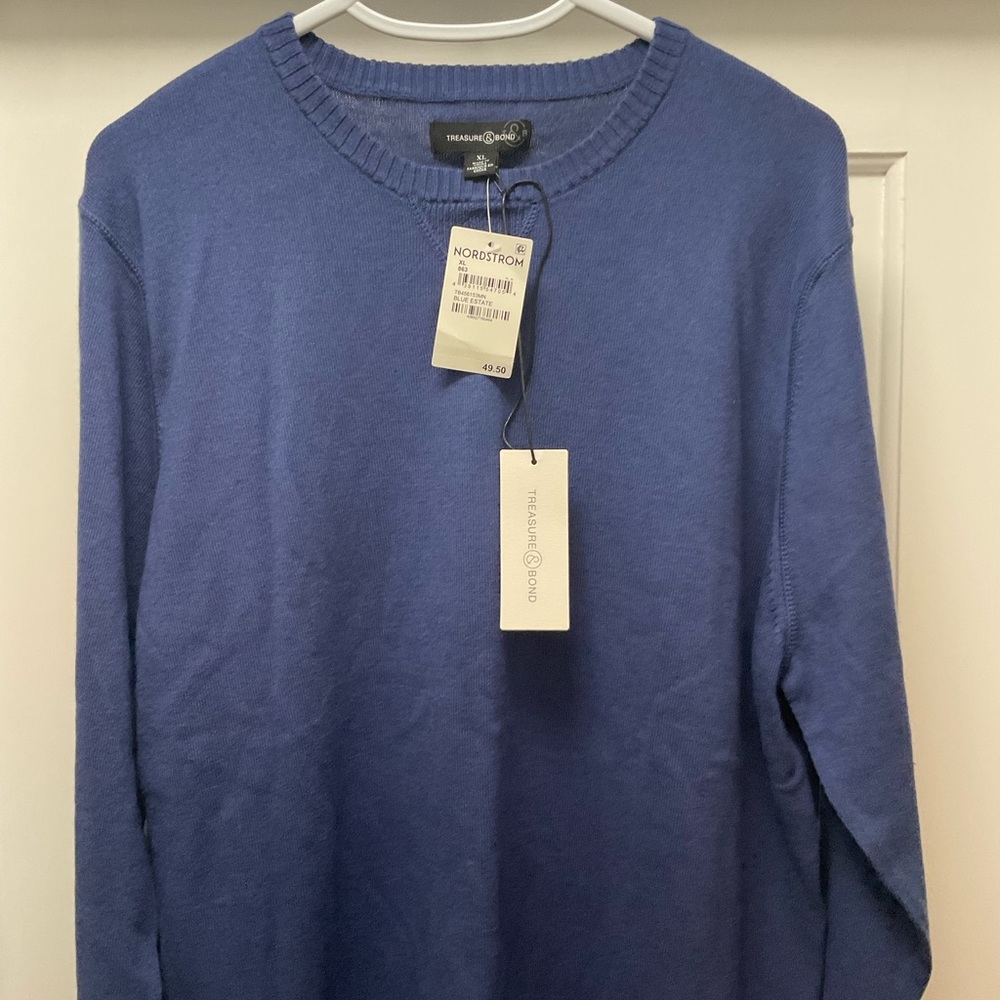 NWT (from Nordstrom’s) Blue Sweater, Men’s Size XL, Brand: Treasure & Bond